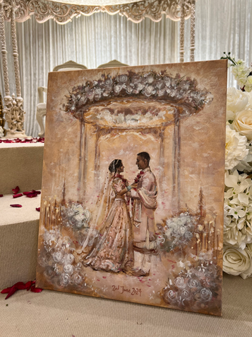 Photo of an Indian wedding painting in London