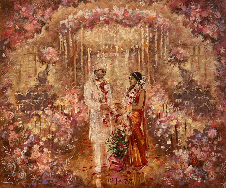 Painting of a Tamil Hindu wedding