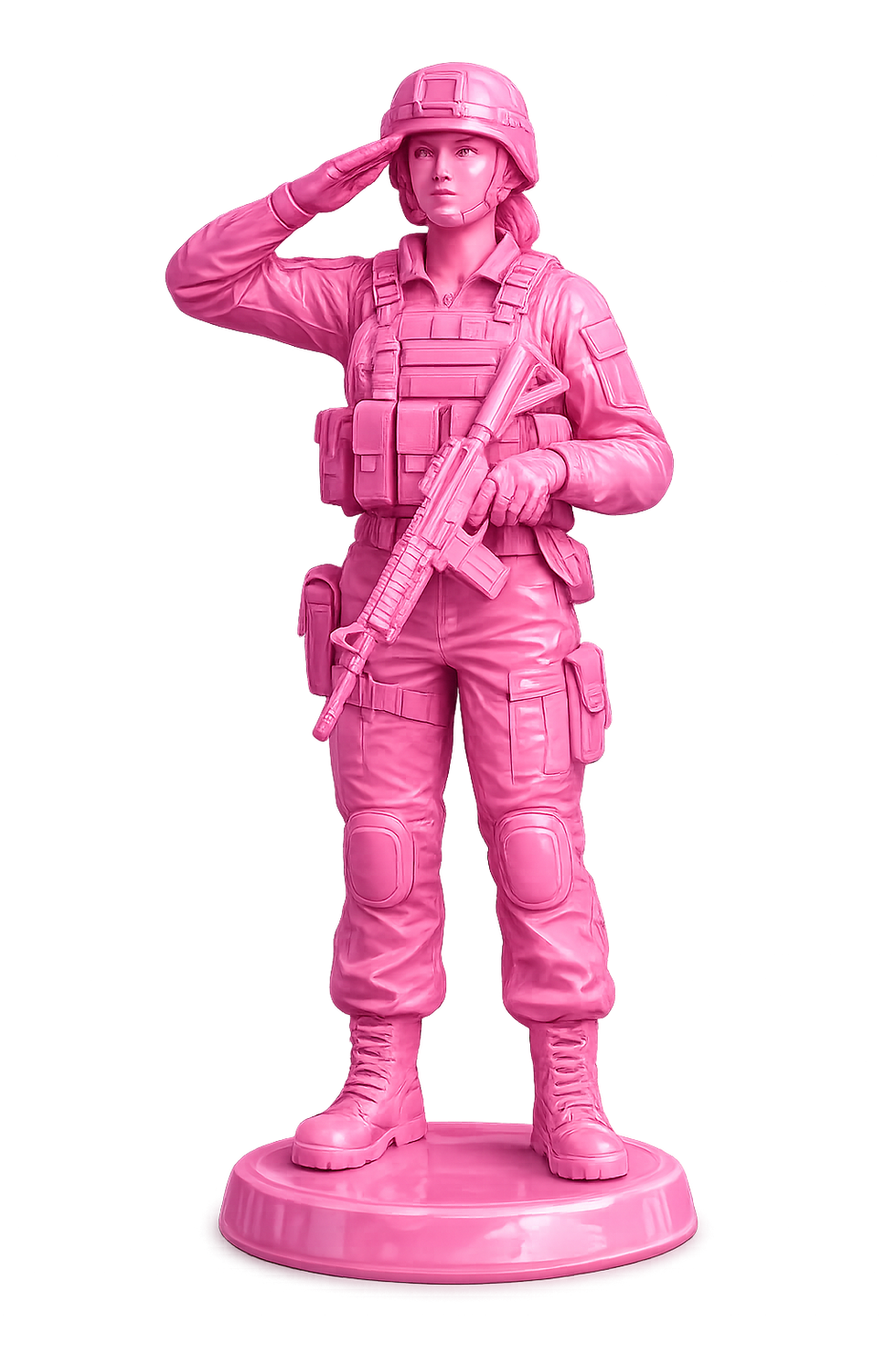 Pink Toy Soldier At Attention