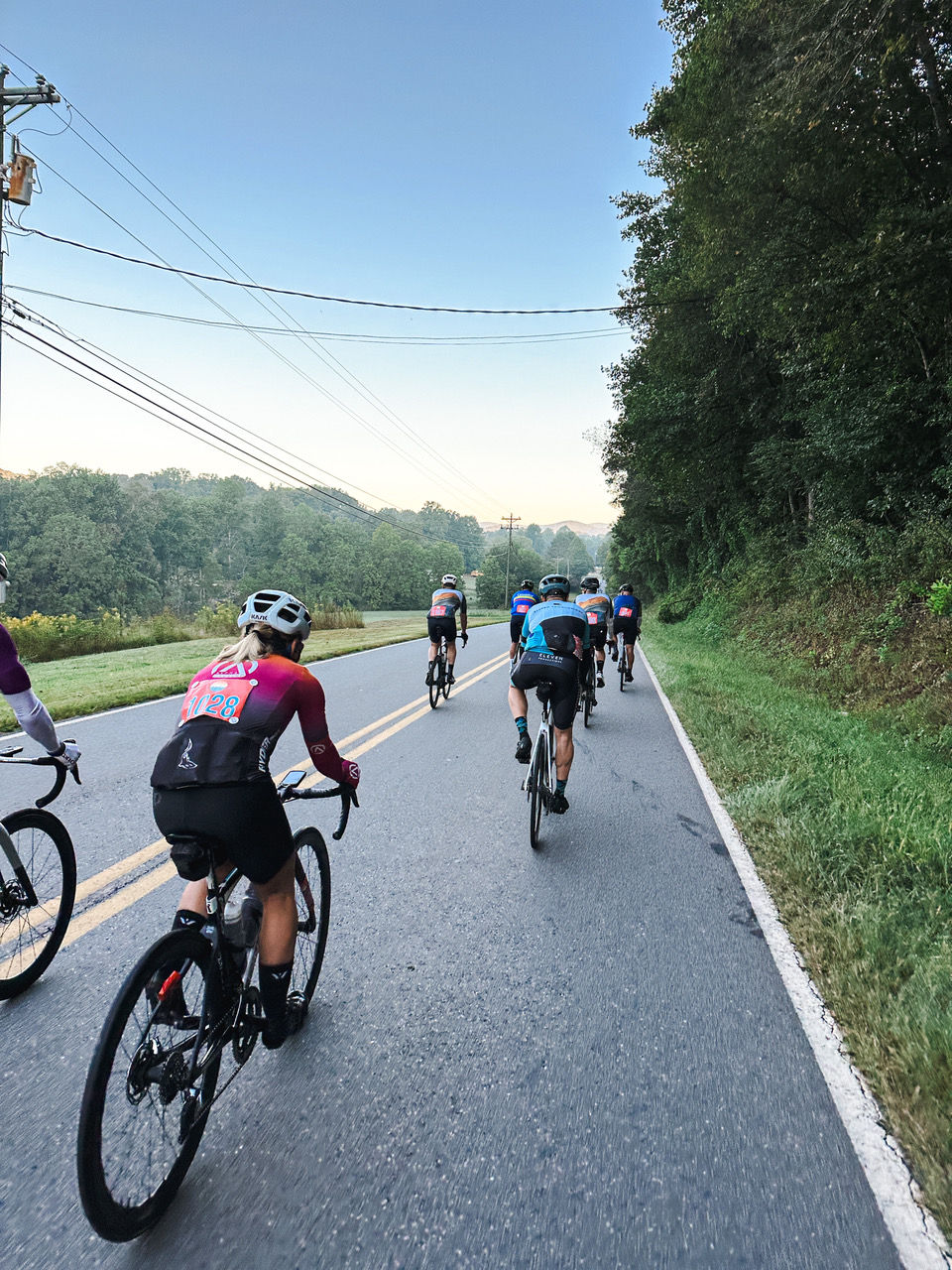 Birmingham-based Eleven Productions Racing Team at the Six Gap Century Ride in Georgia, sponsored by Mersey Craft Spirits award-winning whiskey.