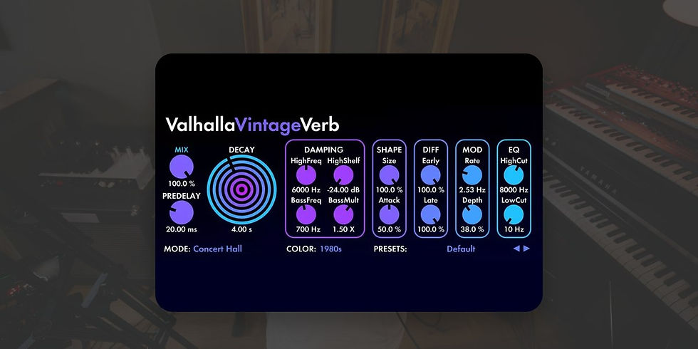 How to load presets in Valhalla DSP VintageVerb