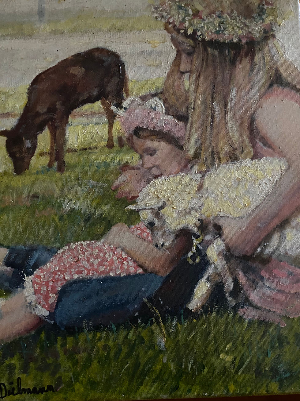 Woman and Child with Floral Headbands