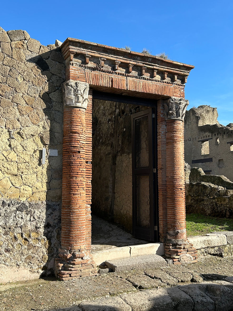 The entrance into a very grand house