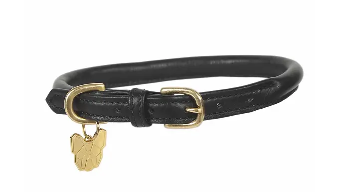 Digby & Fox Rolled Leather Dog Collar- Black £16.99