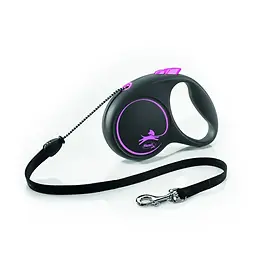 Flexi Black Design Cord Lead- Pink