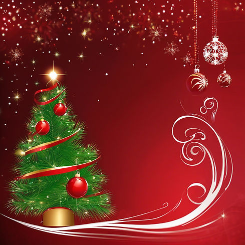 christmas tree and red backgeound with white ornaments image
