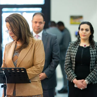 Ghada Waly, Generaldirektorin der UNO in Wien, zu Besuch bei der Ausstellung "Bethlehem Reborn"