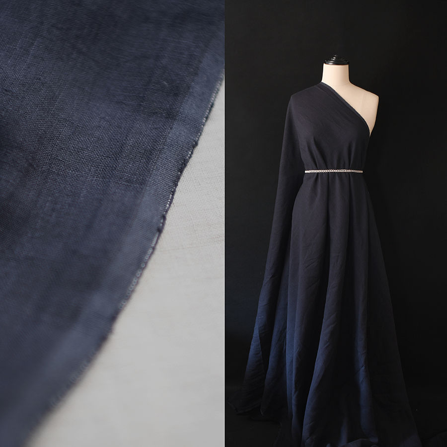 Thumbnail: Linen 100% sợi lanh - Màu tím than sẫm
