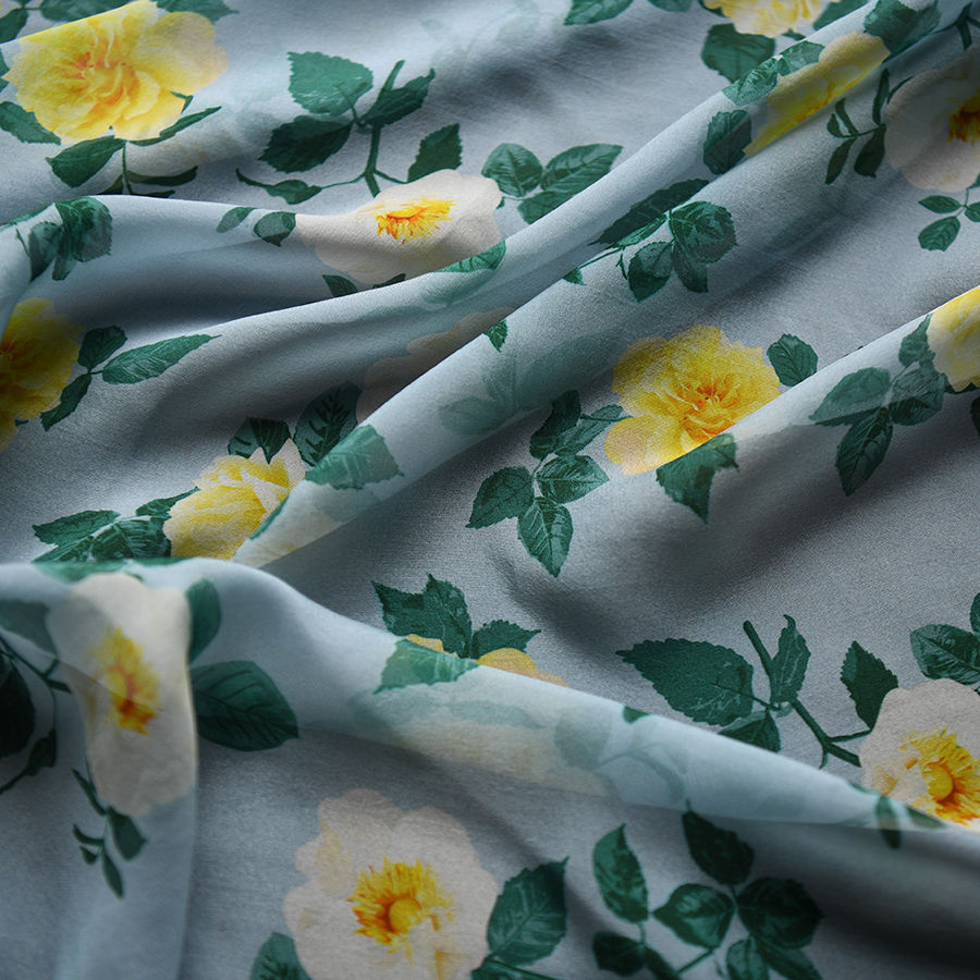 Thumbnail: Silk chiffon 8mm- Summer flower