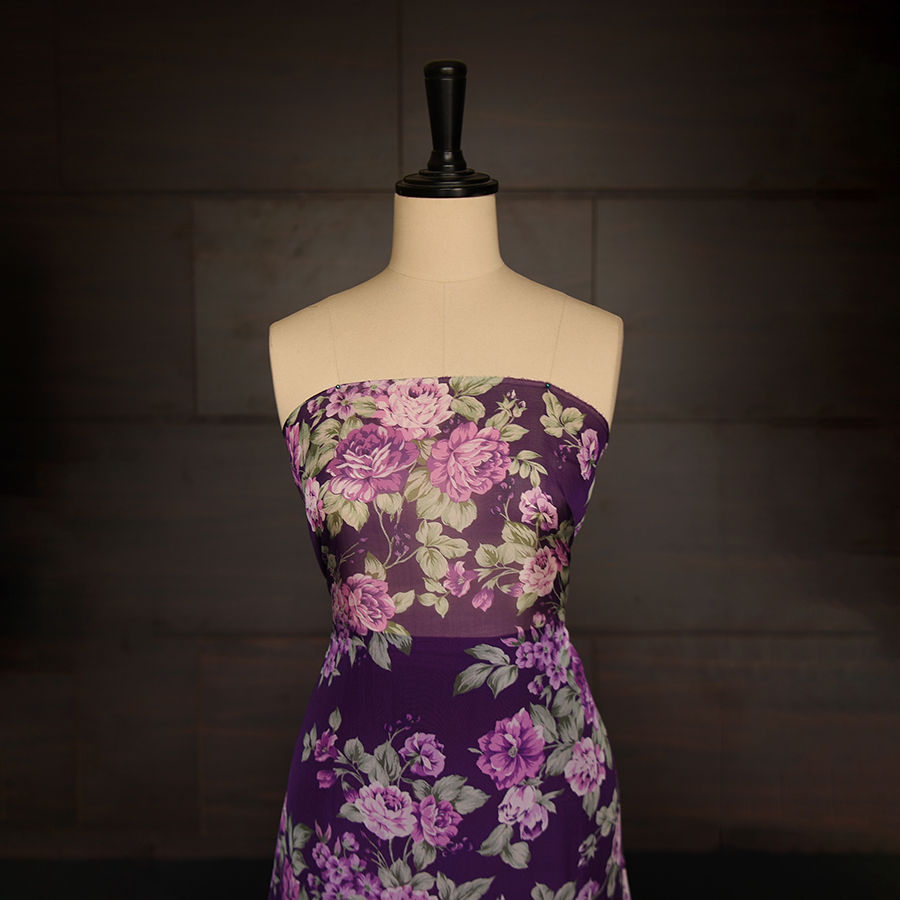 Thumbnail: Silk chiffon 8mm-Hoa hồng tím