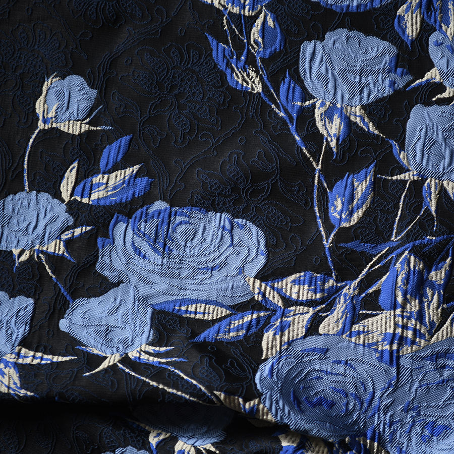 Thumbnail: Gấm dệt hoa nổi - Chân hoa blue-Big Rose