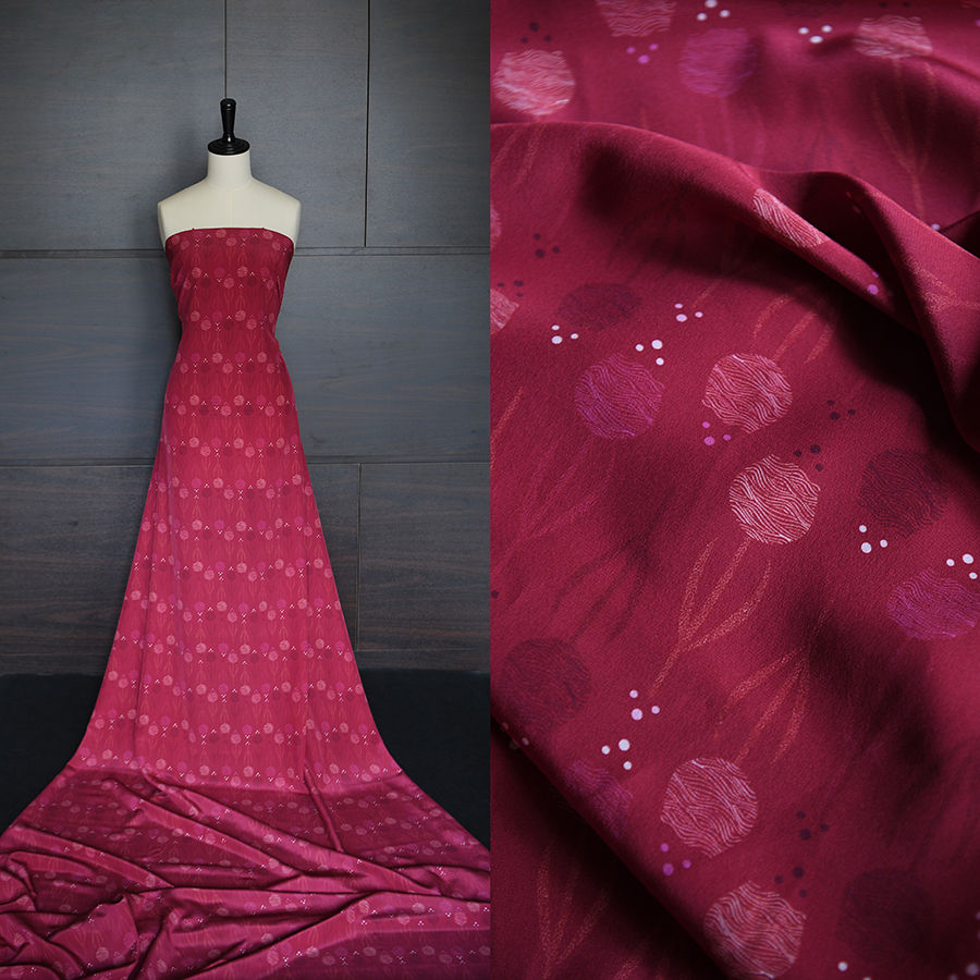 Thumbnail: 100% Silk Crepe 18m/m -RedWaves