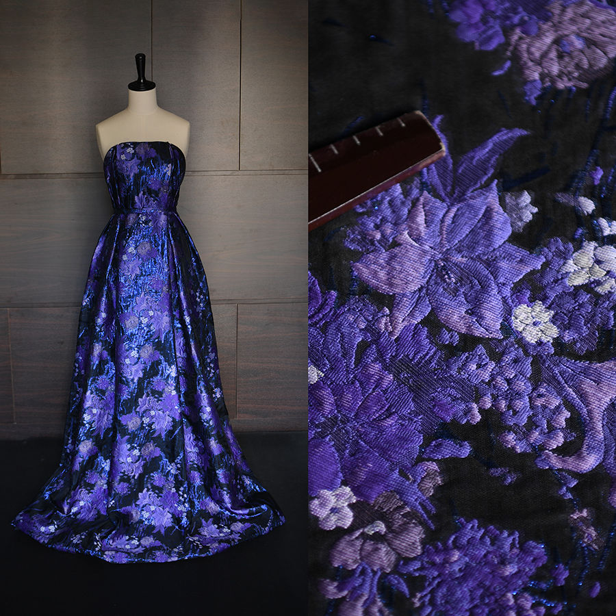 Thumbnail: Gấm organza -Hoa tím ánh coban