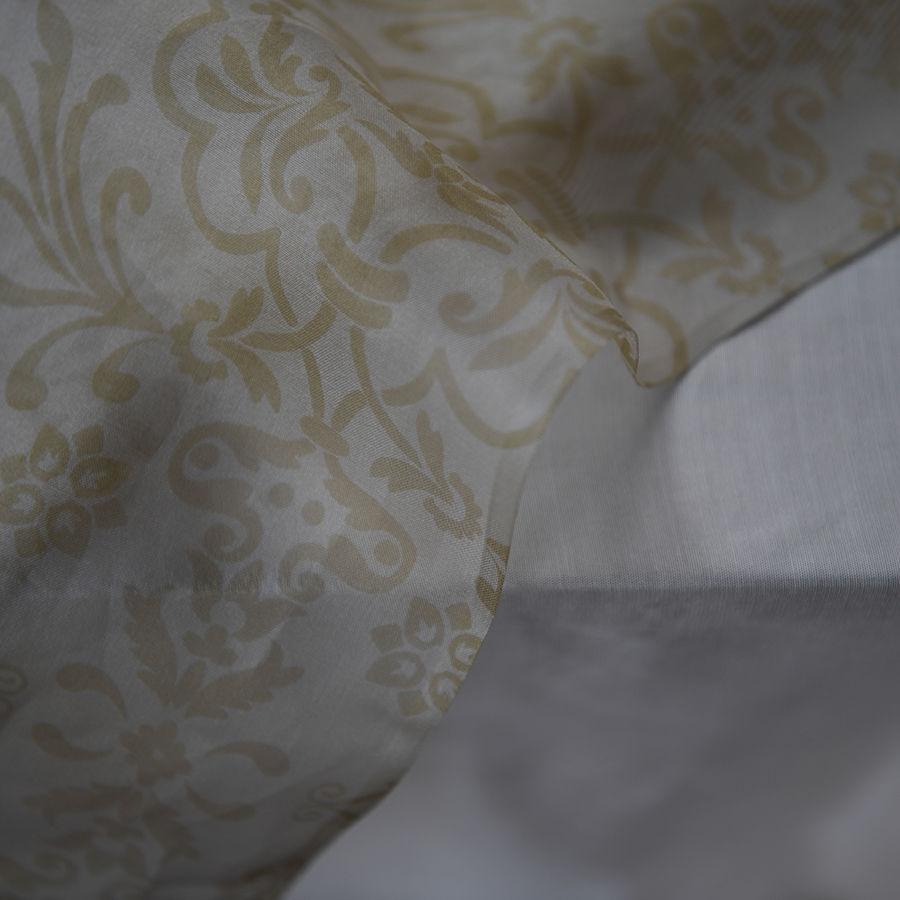 Thumbnail: Silk 6mm -Organza - hoa văn vàng