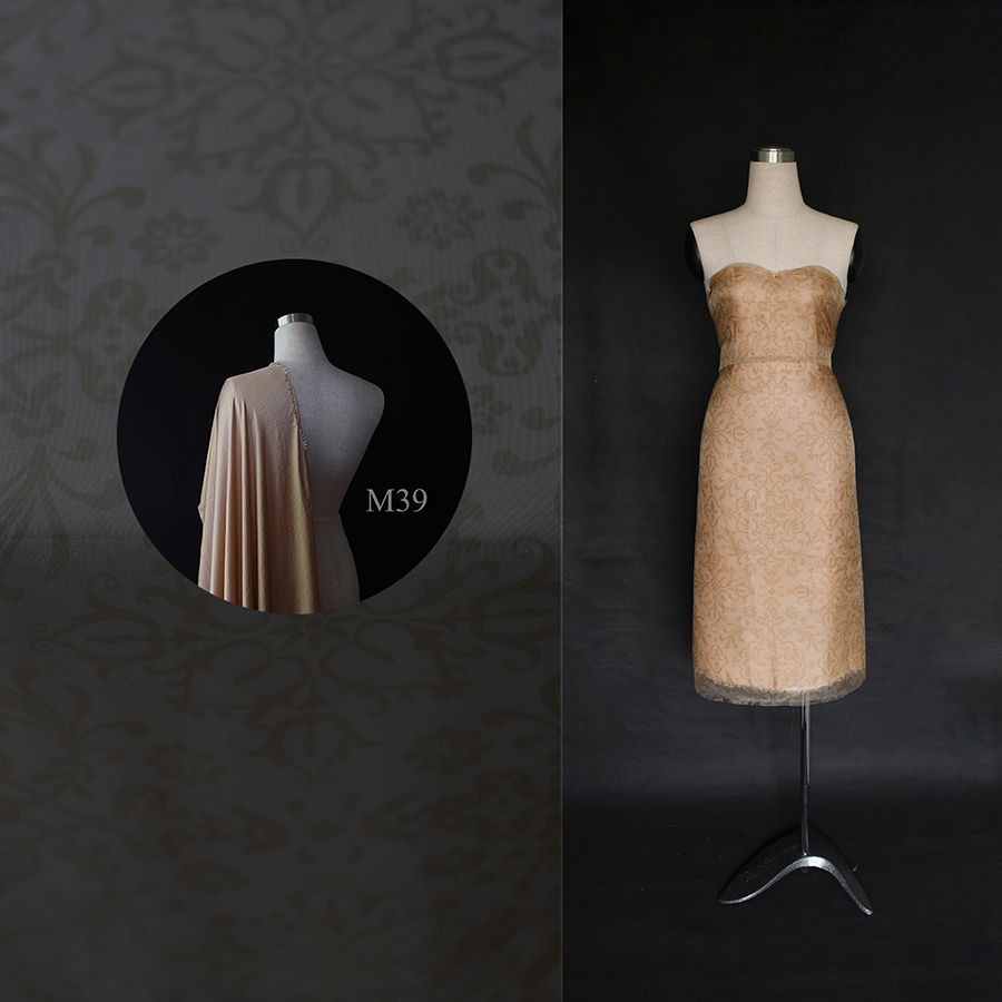 Thumbnail: Silk 6mm -Organza - hoa văn vàng