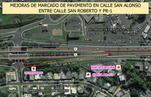 Mejoras de Marcado de Pavimento en Calle San Alonso