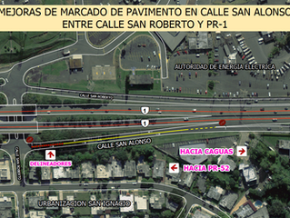 Mejoras de Marcado de Pavimento en Calle San Alonso