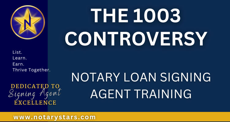 Loan Signing Agent Training |The 1003 Controversy
