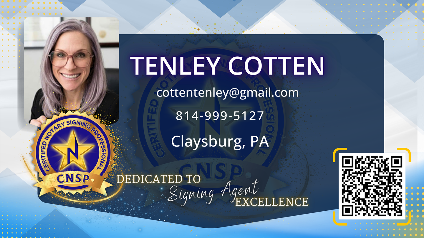 Tenley Cotten - Certified Notary Signing Professional
