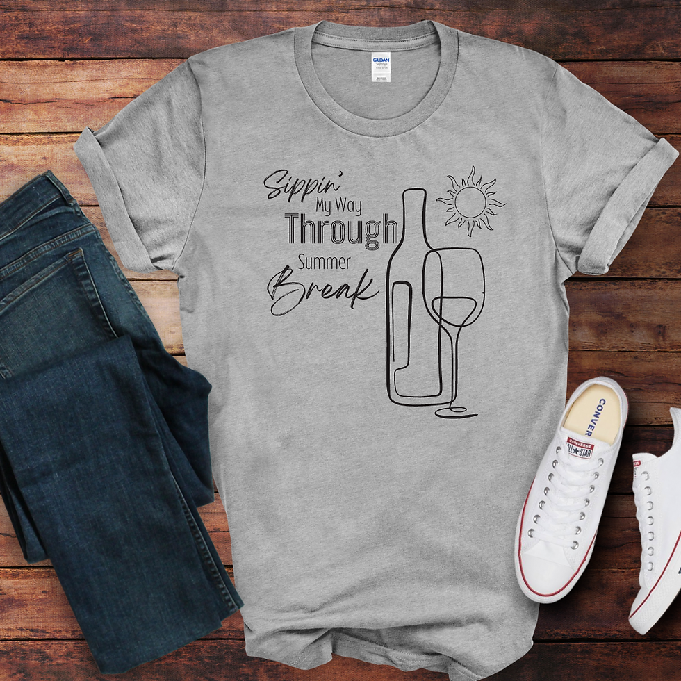 Thumbnail: Sippin’ My Way Through Summer Break - Perfect Gift for Wine Moms - Mom Shirt