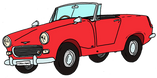 Austin Healey Sprite rouge