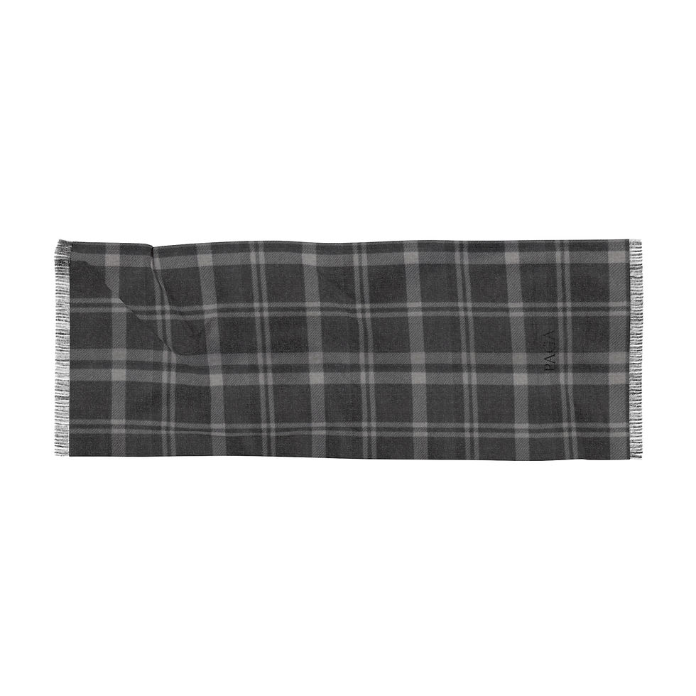 Thumbnail: PAGA Fringed Plaid Scarf