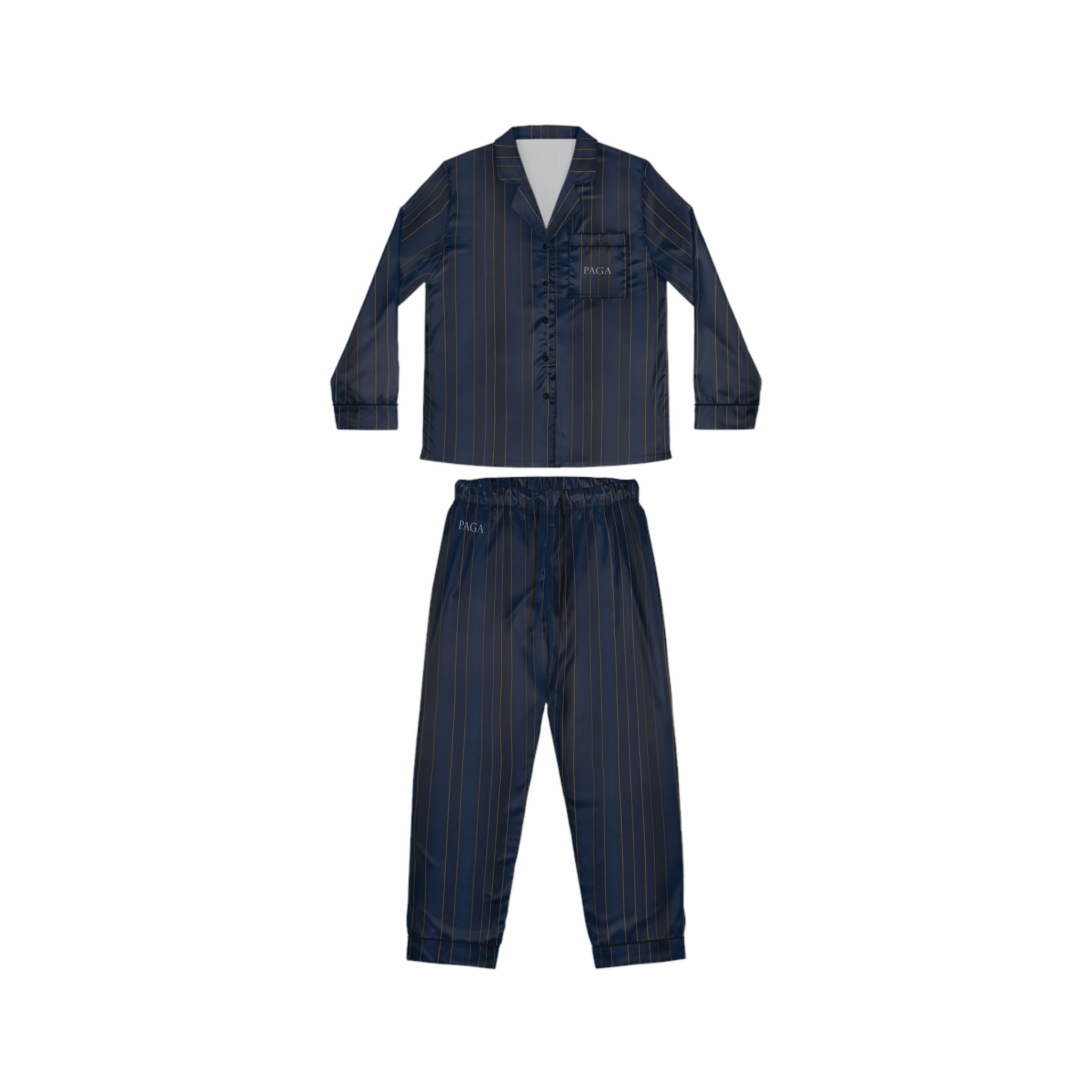 PAGA Navy Striped Satin Sleepwear