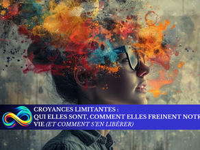 Femme de profil avec des nuages colorés autour de la tête représentant ses croyances limitantes et ses pensées automatiques.