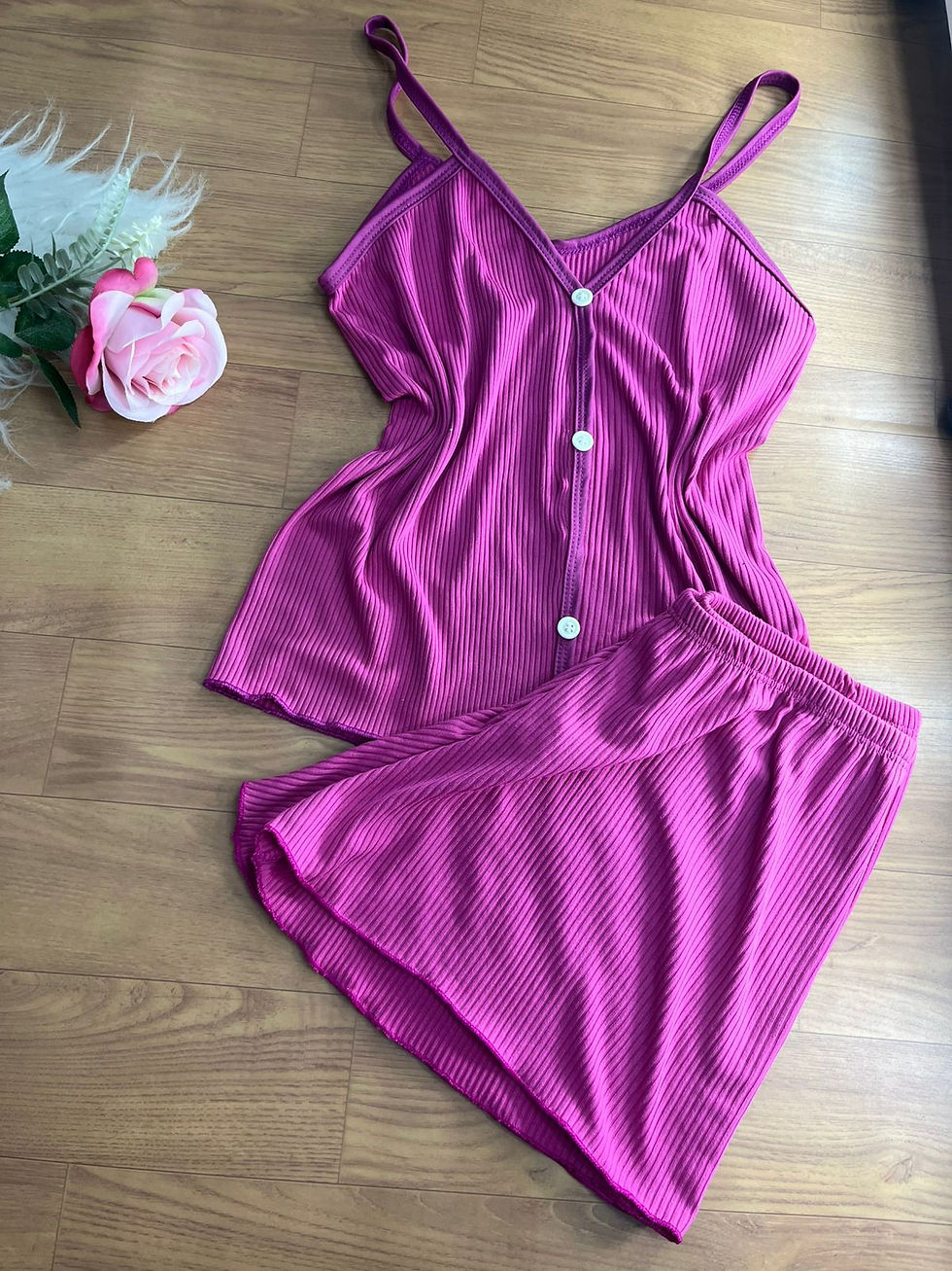 Miniatura: Baby Doll Canelado Botão Fake