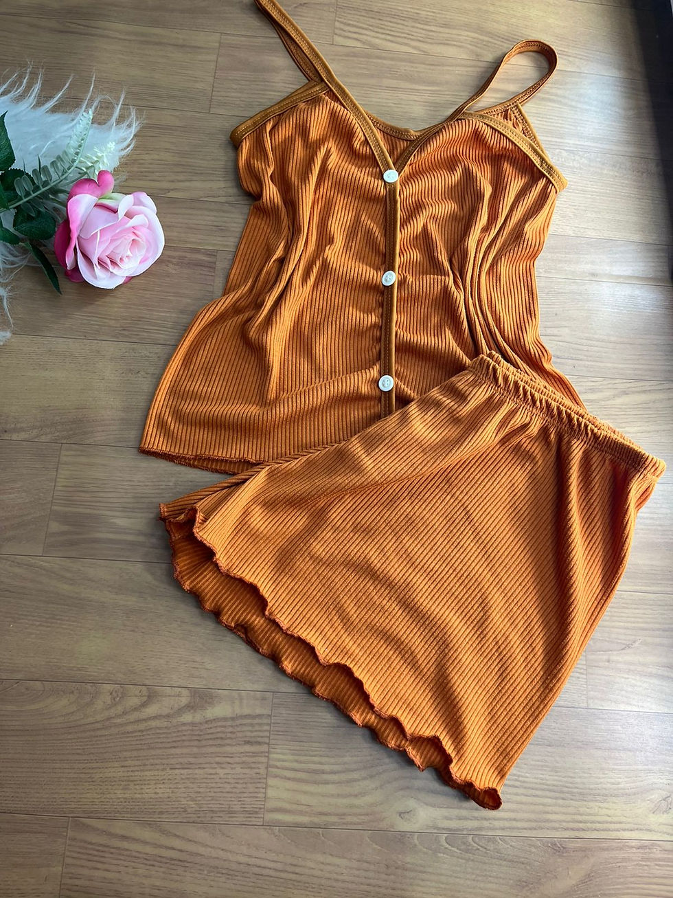 Miniatura: Baby Doll Canelado Botão Fake