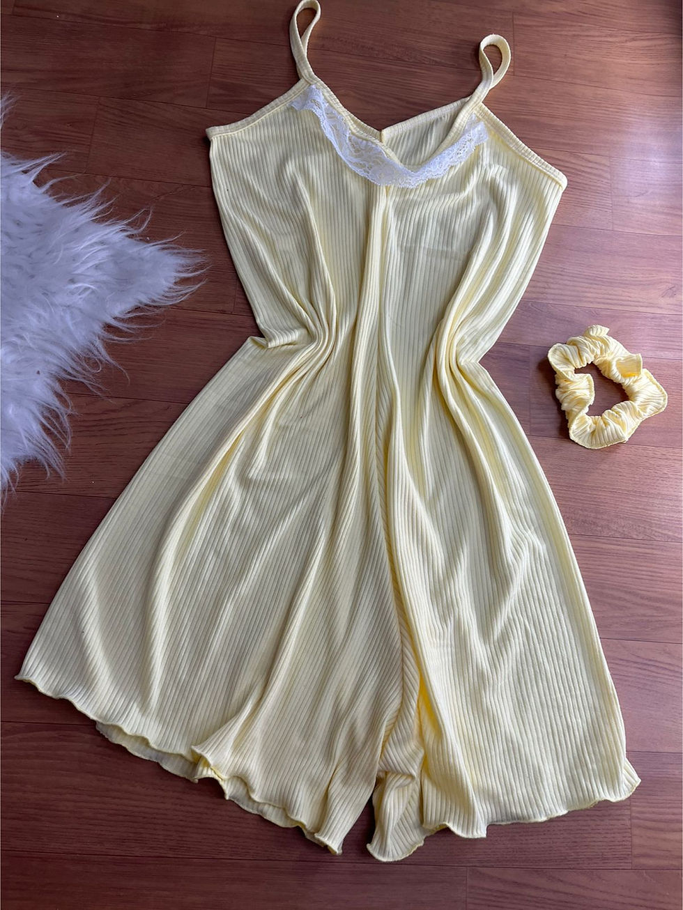 Miniatura: Macacão Canelado com Detalhes em Renda ✨💖