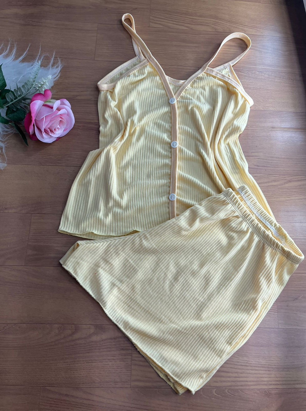 Miniatura: Baby Doll Canelado Botão Fake