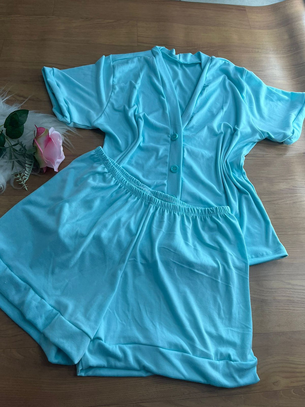 Miniatura: Pijama Americano em Suede com Botões Funcionais ✨💖