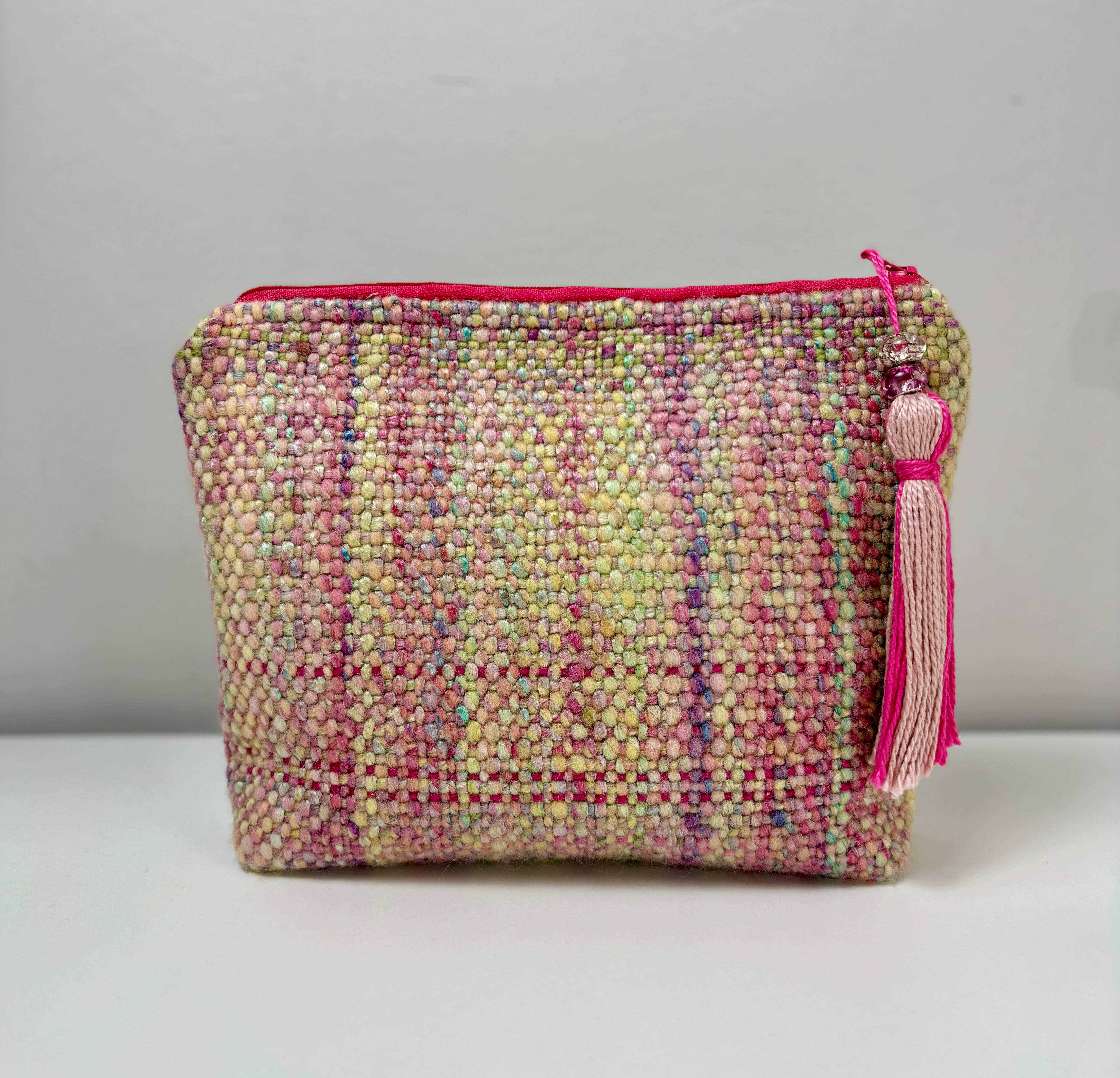woven bag with hand spun wool