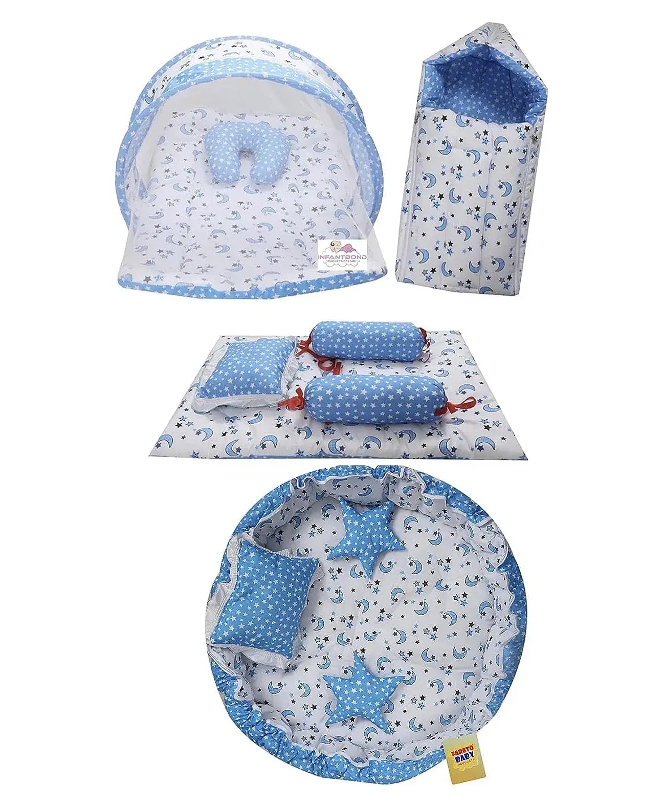 Babyhug Elephant Bedding Combo Set Blue Mosquito Net Infant Hyderabad