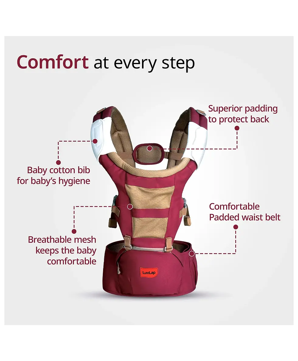 Thumbnail: LuvLap Royal Hip Seat Carrier M-Position for Infants