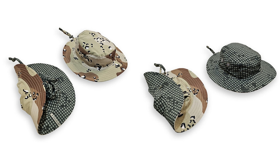 Thumbnail: REVERSIBLE USGI Style Boonie Hat Night Desert / Chocolate Chip Camouflage 