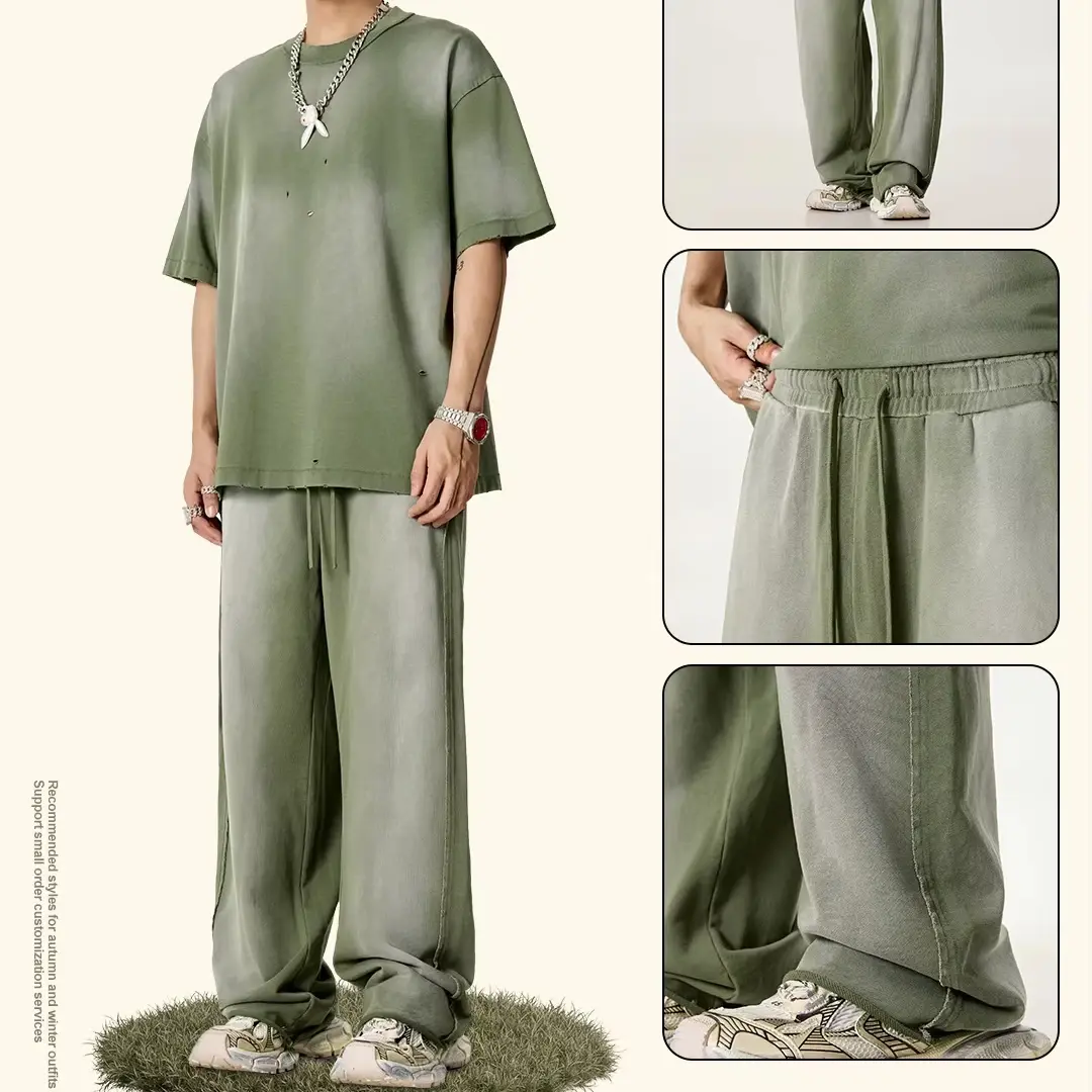 Acid Wash Cotton Sweat Pants