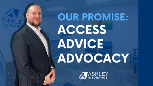 Agent standing in lobby with catchphrase