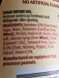 food label with ingredients and additives