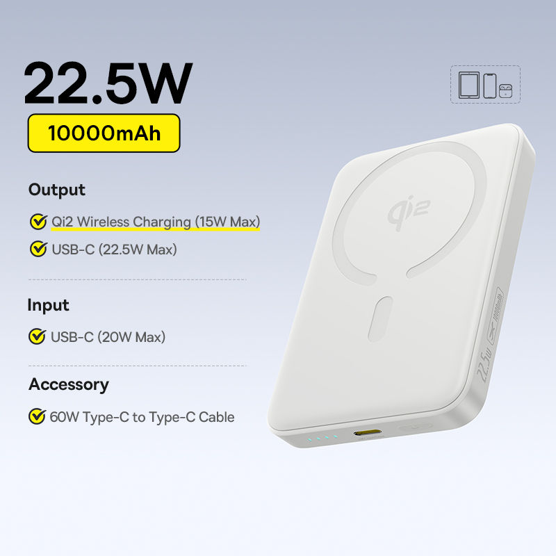 Thumbnail: Baseus Qi2 Magnetic Power Bank 10000mah 15W Wireless Charging 22.5W Wired Charge