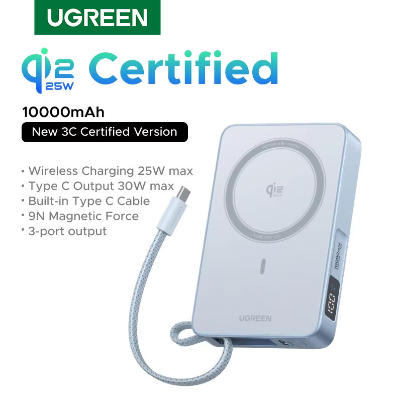 Thumbnail: UGREEN Qi2.2 25W Power Bank Fast Charge 10000mAh Magflow PowerBank External Batt