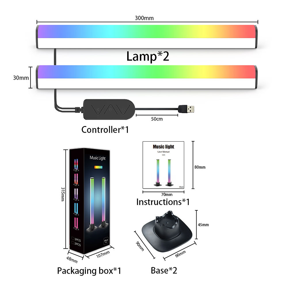 Thumbnail: Music Light Bar RGBIC Pickup Rhythm Lights Desktop Strip Light APP Control USB A