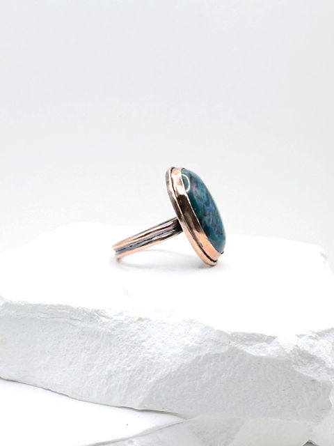 WR-042-CO-1025 Copper Turquoise Oval Gemstone Ring