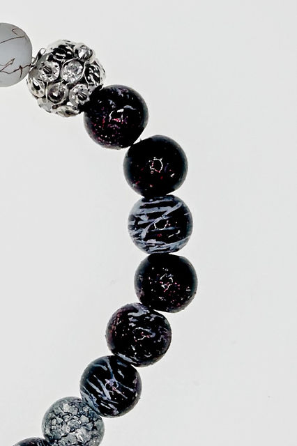 White Howlite Stretch Bracelet closeup