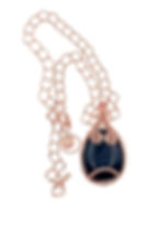 Onyx Cabochon Link Necklace front