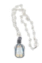 Glass Rectangular Link Necklace front
