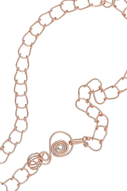 Copper Horseshoe Chain Necklace closeup