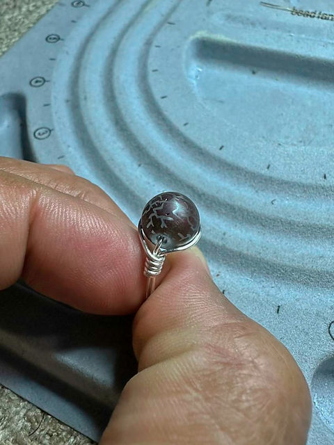 Crackled Agate Wire Ring