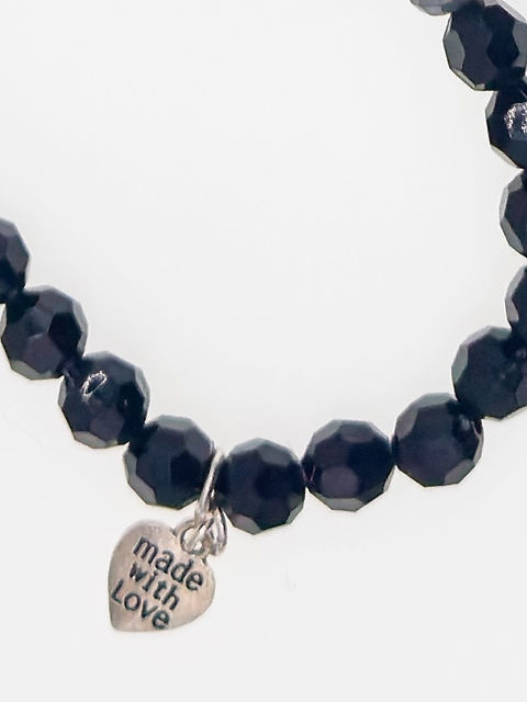 Grey Jasper & Onyx Beaded Necklace charm